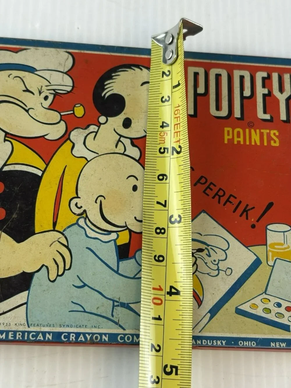 Popeye The Sailor Man Paint Set in Tin Litho Box  (circa 1933) Made in USA